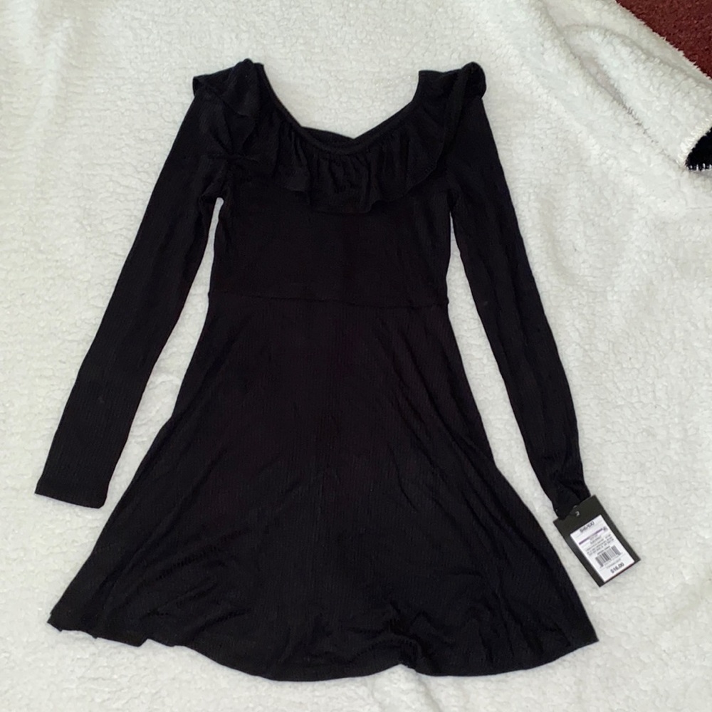 NWT Girl’s Rib Ruffle Neck Long Sleeve dresses